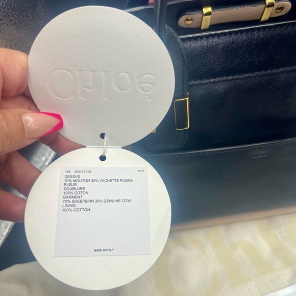 Chloé Alice handbag featuring a black and beige leather design. Crossbody EUC - Picture 14 of 16